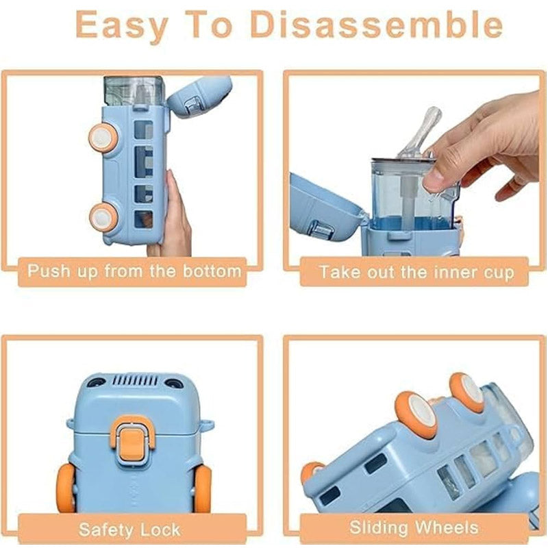 Imported  Bus Water Bottle  with Strap and Lock  for School going Kids and also can be use as a milk feeder for school going kids